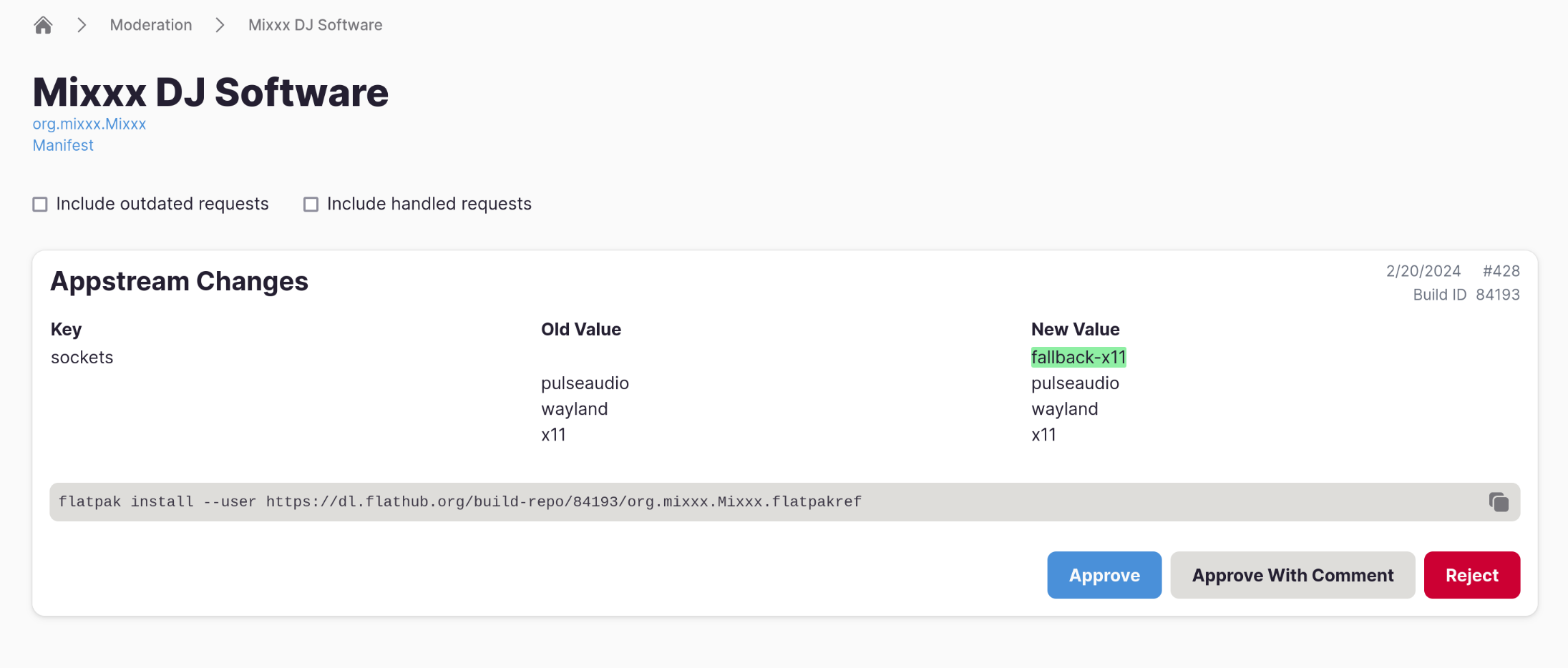An example build withheld for manual review